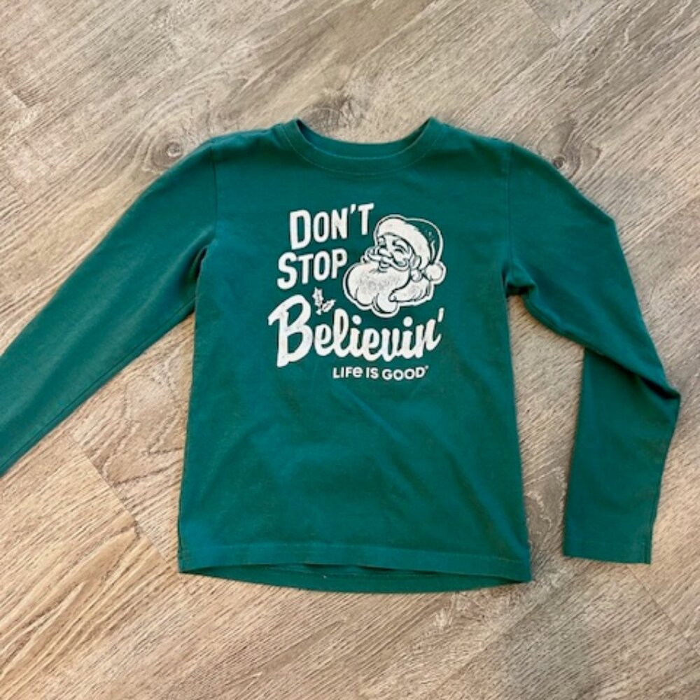 Life is Good Youth Small Christmas Tee